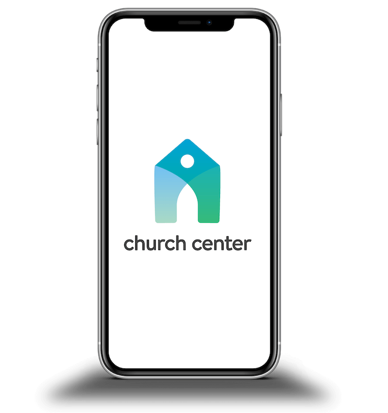 Church Center app displayed on a smartphone